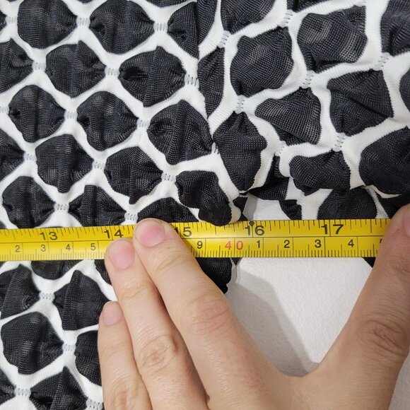 X:S Clothing Black & White Patterned Round Neck Long Sleeve Hook & Loop Top - Picture 7 of 7